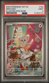 2024 Pokemon Tef En-temporal Forces 182 Minccino Illustration Rare PSA