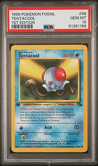 1999 Pokemon Fossil 56 Tentacool 1st Edition PSA 10