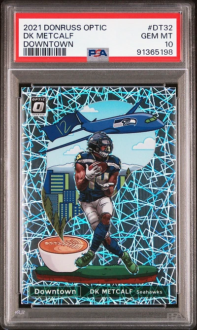2021 Panini Donruss Optic Downtown Dt32 Dk Metcalf PSA 10