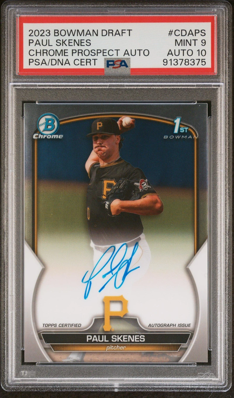 2023 Bowman Draft Chrome Prospect Autograph Cdaps Paul Skenes PSA 9
