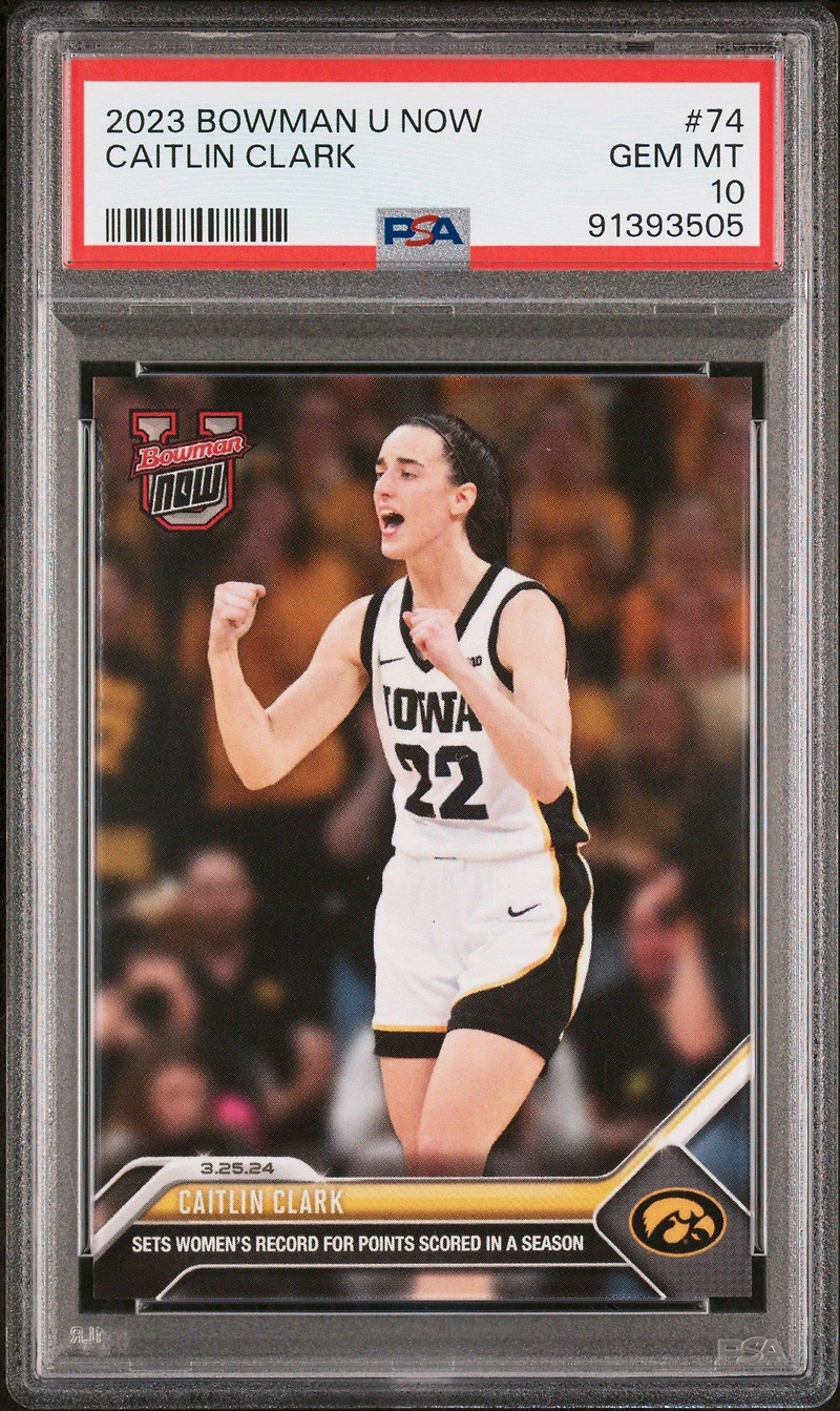 2023 Bowman U Now 74 Caitlin Clark PSA 10