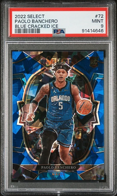 2022 Panini Select Paolo Banchero Blue Cracked Ice PSA