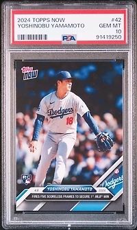 2024 Topps Now 42 Yoshinobu Yamamoto PSA 10