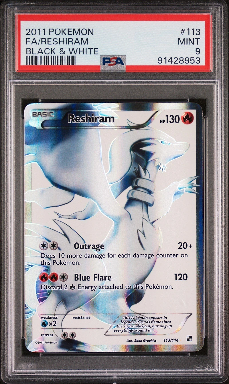 2011 Pokemon Black & White 113 Fa/reshiram PSA 9