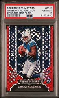 2023 Panini Rookies & Stars Crusade Cr13 Anthony Richardson Red Plaid PSA 10