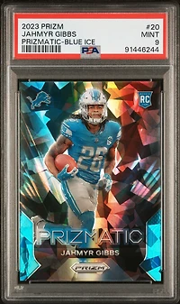 2023 Panini Prizm Prizmatic 20 Jahmyr Gibbs Blue Ice PSA 9