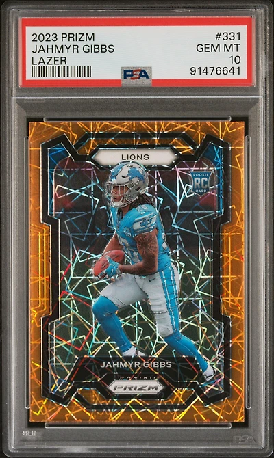 2023 Panini Prizm 331 Jahmyr Gibbs Lazer Prizm PSA