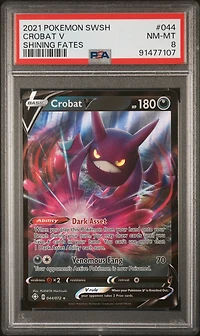 2021 Pokemon Sword & Shield Shining Fates 044 Crobat V PSA 8