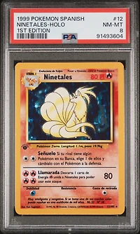 1999 Pokemon Spanish 12 Ninetales-holo 1st Edition PSA 8