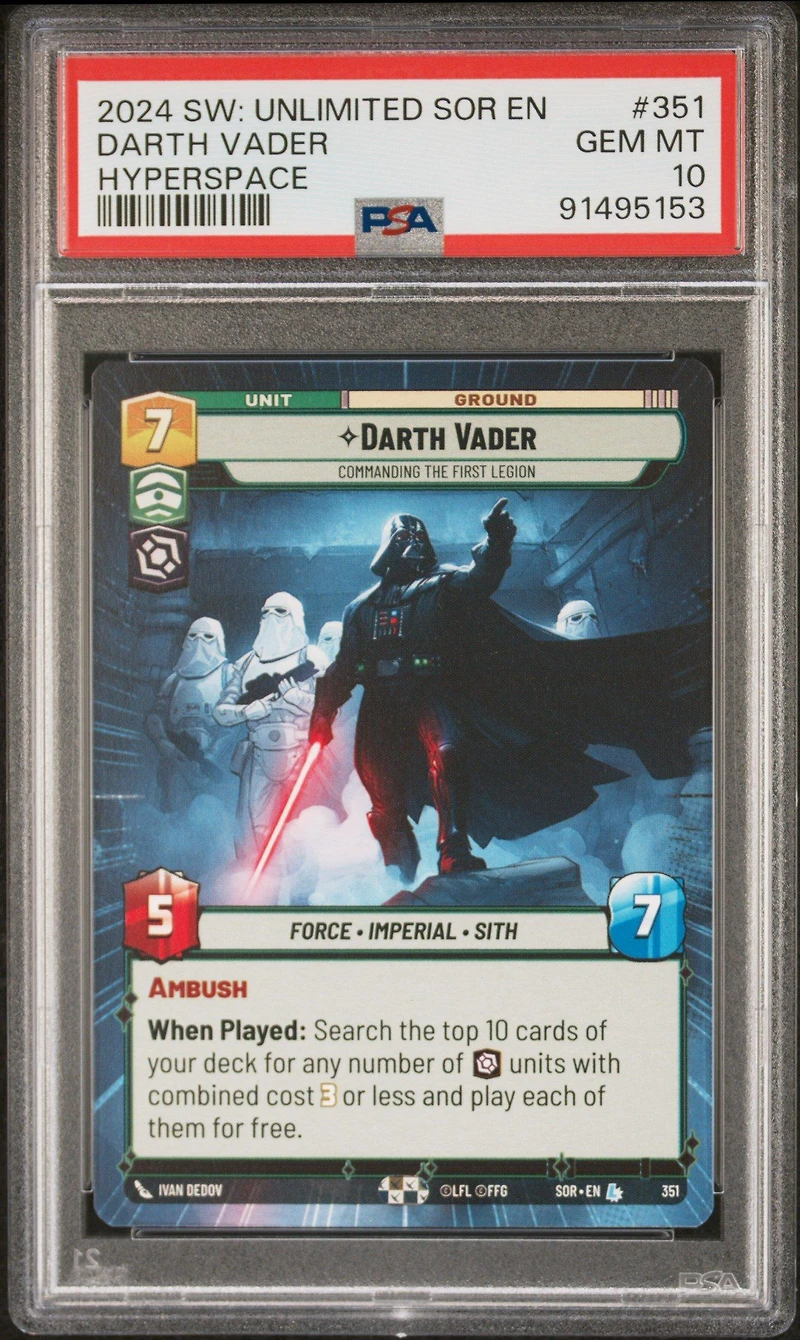 2024 Star Wars: Unlimited Spark Of Rebellion Darth Vader