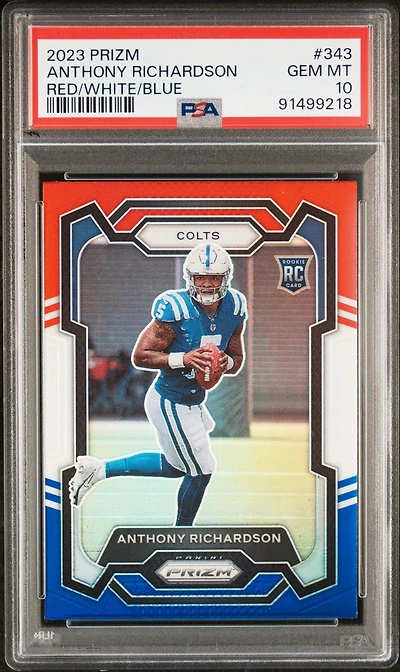 2023 Panini Prizm 343 Anthony Richardson Red/white/blue Prizm PSA