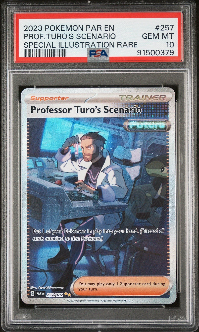 2023 Pokemon Par En-paradox Rift 257 Professor Turo's Scenario Special Illustration Rare PSA 10