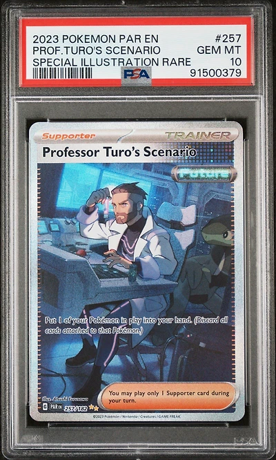 2023 Pokemon Par En-paradox Rift 257 Professor Turo's Scenario Special Illustration Rare PSA 10