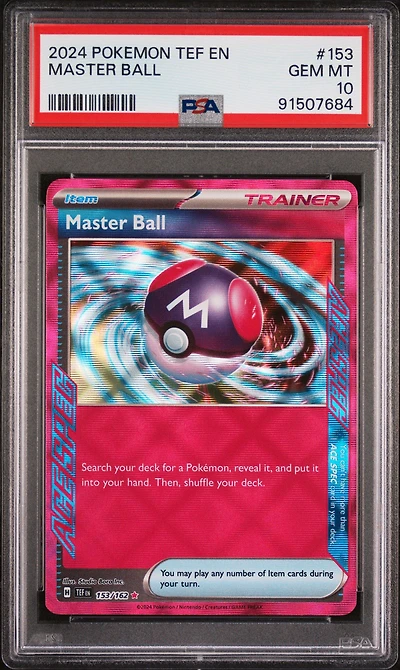 2024 Pokemon Tef En-temporal Forces 153 Master Ball PSA 10