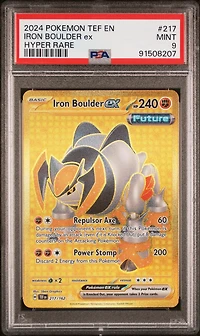2024 Pokemon Tef En-temporal Forces 217 Iron Boulder Ex Hyper Rare PSA