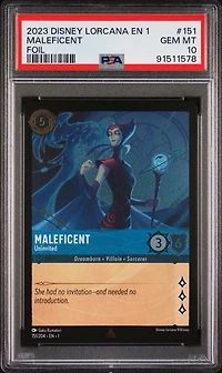 2023 Disney Lorcana En 1-the First Chapter 151 Maleficent - Uninvited Foil PSA 10