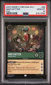 2023 Disney Lorcana En 1-the First Chapter 86 Mad Hatter - Gracious Host Foil PSA 10