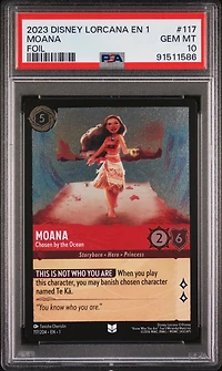 2023 Disney Lorcana En 1-the First Chapter 117 Moana - Chosen By The Ocean Foil PSA 10