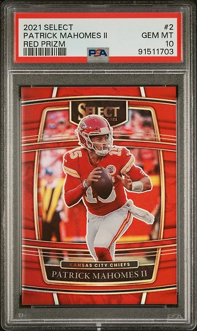 2021 Panini Select 2 Patrick Mahomes Ii Red Prizm PSA 10