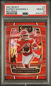 2021 Panini Select 2 Patrick Mahomes Ii Red Prizm PSA 10