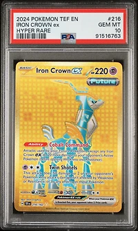 2024 Pokemon Tef En-temporal Forces 216 Iron Crown Ex PSA 10
