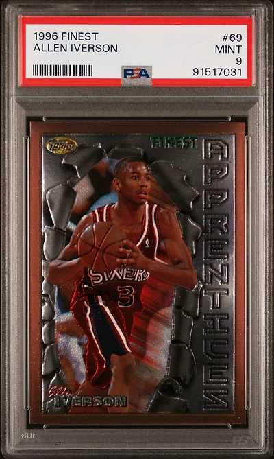 1996 Finest 69 Allen Iverson PSA 9