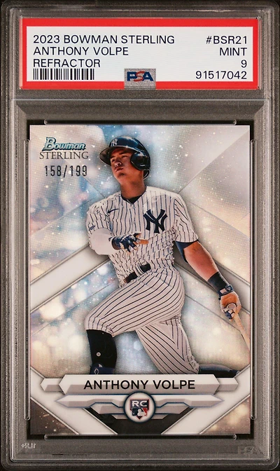 2023 Bowman Sterling Bsr21 Anthony Volpe Refractor PSA 9