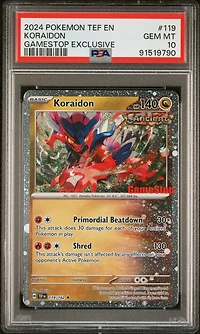 2024 Pokemon Tef En-temporal Forces 119 Koraidon PSA 10