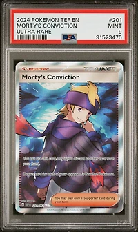 2024 Pokemon Tef En-temporal Forces 201 Morty's Conviction Ultra Rare PSA