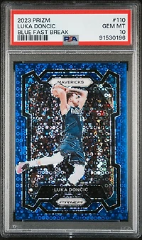2023 Panini Prizm 110 Luka Doncic Blue Fast Break PSA 10