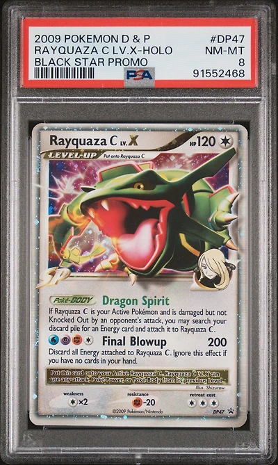 2009 Pokemon Diamond & Pearl Black Star Promo Dp47 Rayquaza C Lv.x-holo PSA 8