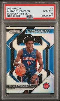 2023 Panini Prizm Emergent 7 Ausar Thompson Silver Prizm PSA 10