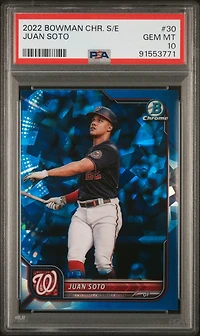 2022 Bowman Chrome Sapphire Edition 30 Juan Soto PSA 10
