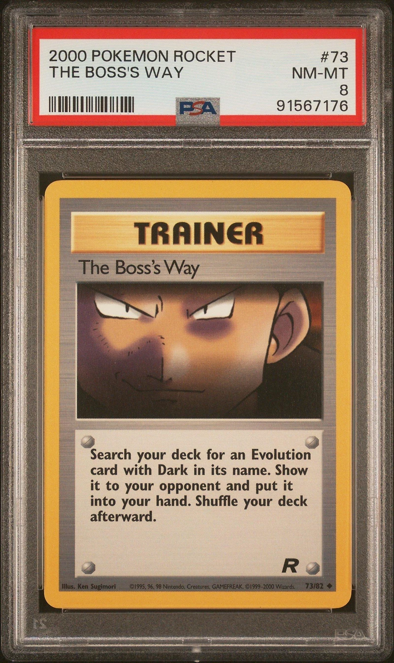 2000 Pokemon Rocket 73 The Boss's Way PSA 8