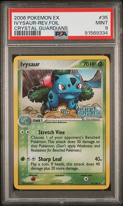 2006 Pokemon Ex Crystal Guardians 35 Ivysaur-reverse Foil PSA 9