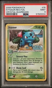 2006 Pokemon Ex Crystal Guardians 35 Ivysaur-reverse Foil PSA 9