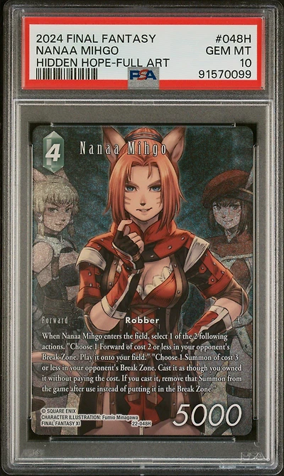 2024 Final Fantasy Hidden Hope 048h Nanaa Mihgo Full Art PSA 10
