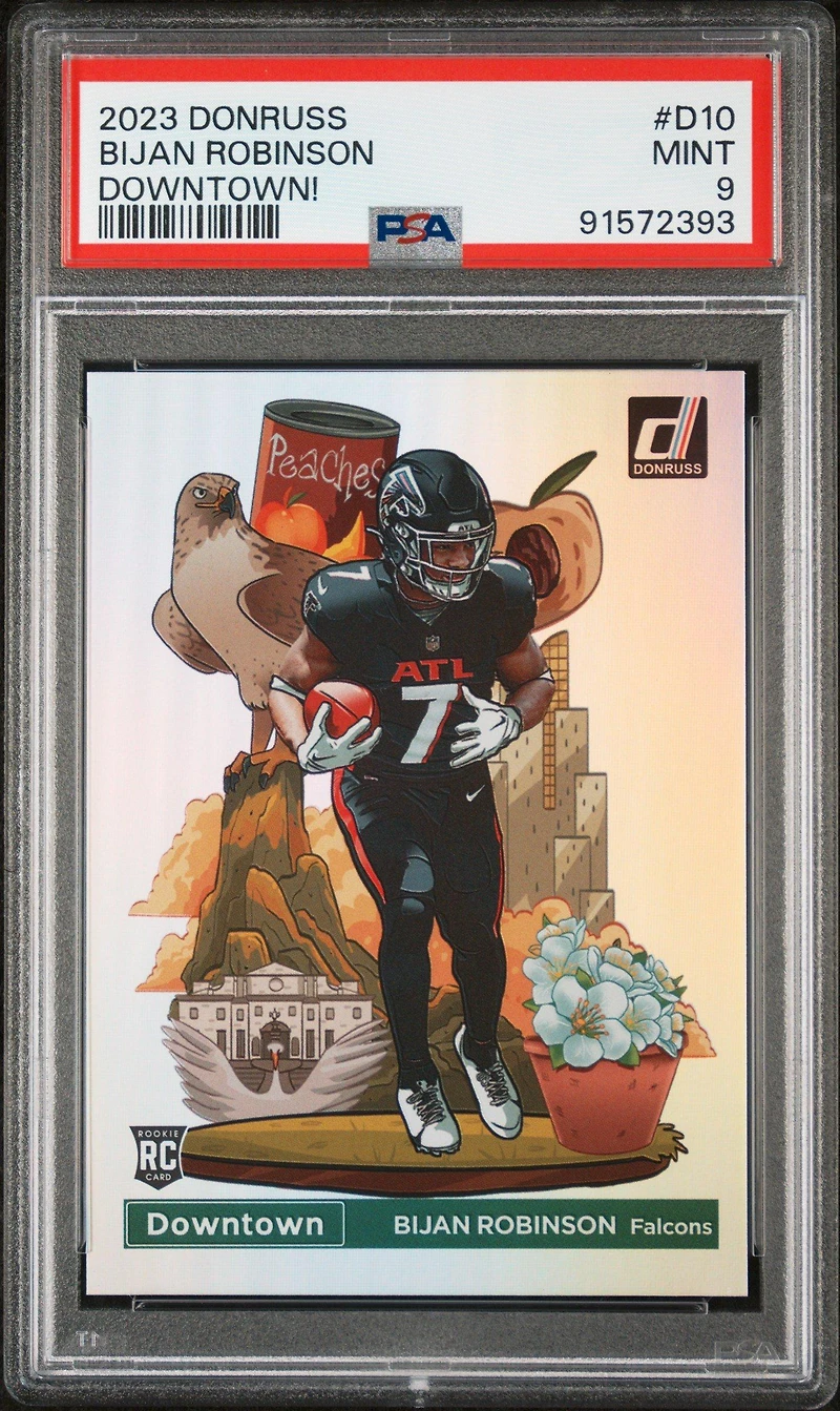 2023 Panini Donruss Downtown! D10 Bijan Robinson PSA