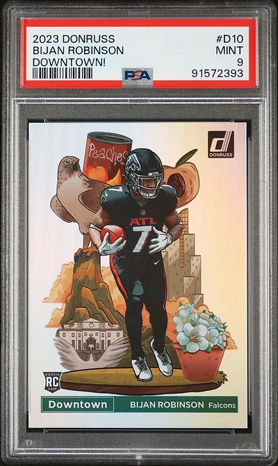 2023 Panini Donruss Downtown! D10 Bijan Robinson PSA