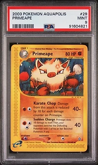 2003 Pokemon Aquapolis 29 Primeape PSA 9