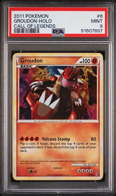 2011 Pokemon Call Of Legends 6 Groudon-holo PSA 9