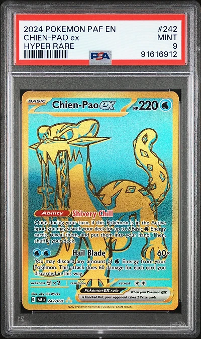 2024 Pokemon Paf En-paldean Fates 242 Chien PSA 9