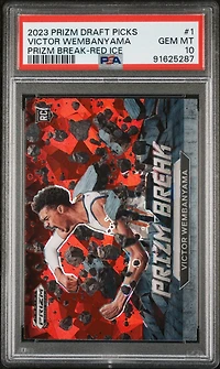 2023 Panini Prizm Draft Picks Prizm Break 1 Victor Wembanyama Red Ice PSA 10