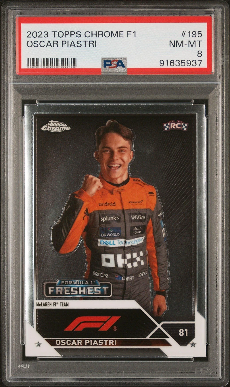 2023 Topps Chrome Formula 1 195 Oscar Piastri PSA 8