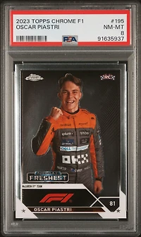 2023 Topps Chrome Formula 1 195 Oscar Piastri PSA 8