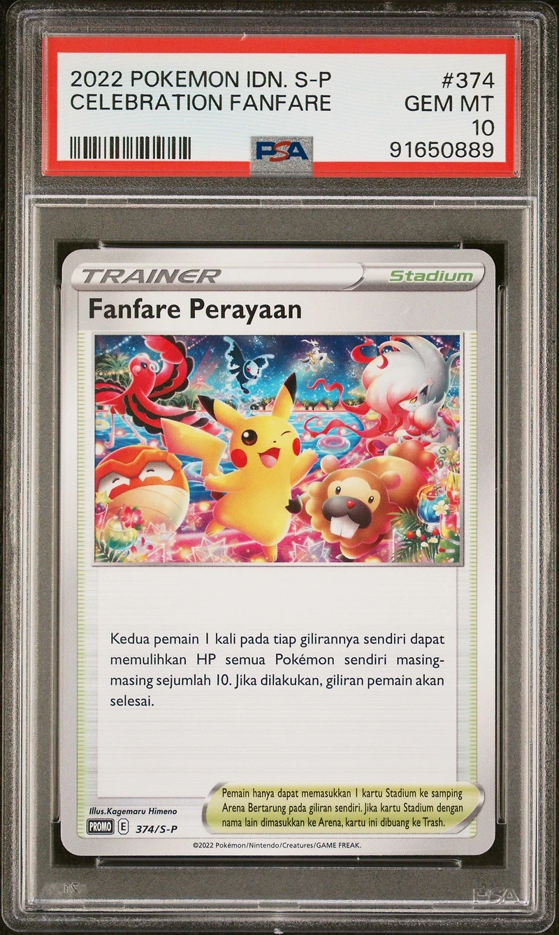 2022 Pokemon Indonesian S Promo 374 Celebration Fanfare PSA 10