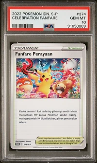 2022 Pokemon Indonesian S Promo 374 Celebration Fanfare PSA 10