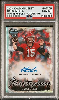 2023 Bowman University Best Bowman Masterpieces Autographs Bmacb Carson Beck PSA 10