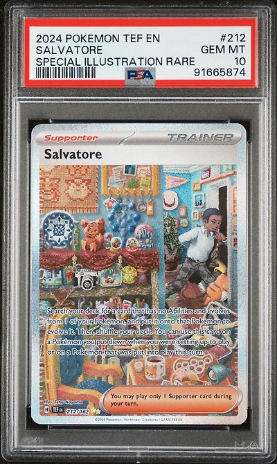 2024 Pokemon Tef En-temporal Forces 212 Salvatore Special Illustration Rare PSA 10