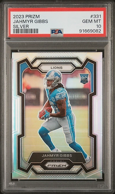 2023 Panini Prizm 331 Jahmyr Gibbs Silver Prizm PSA 10